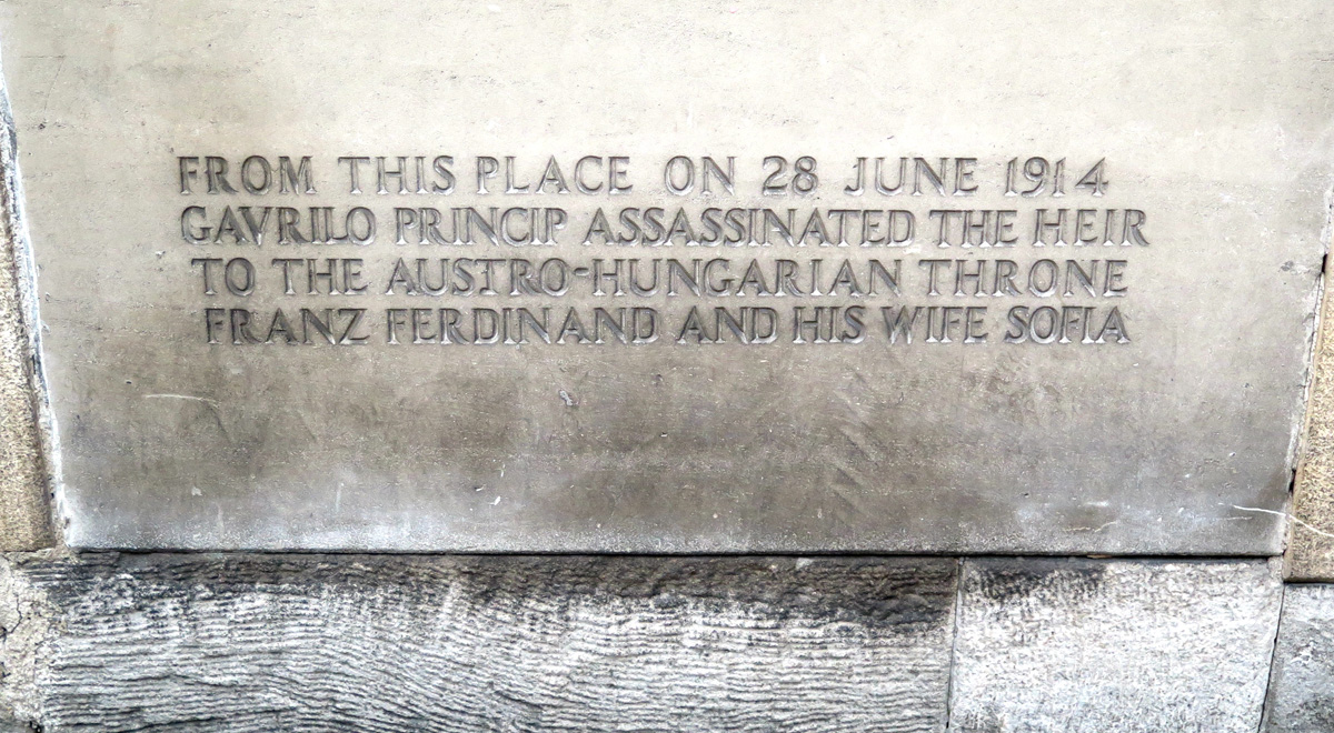 Franz Ferdinand Assassination, Wall plaque detail