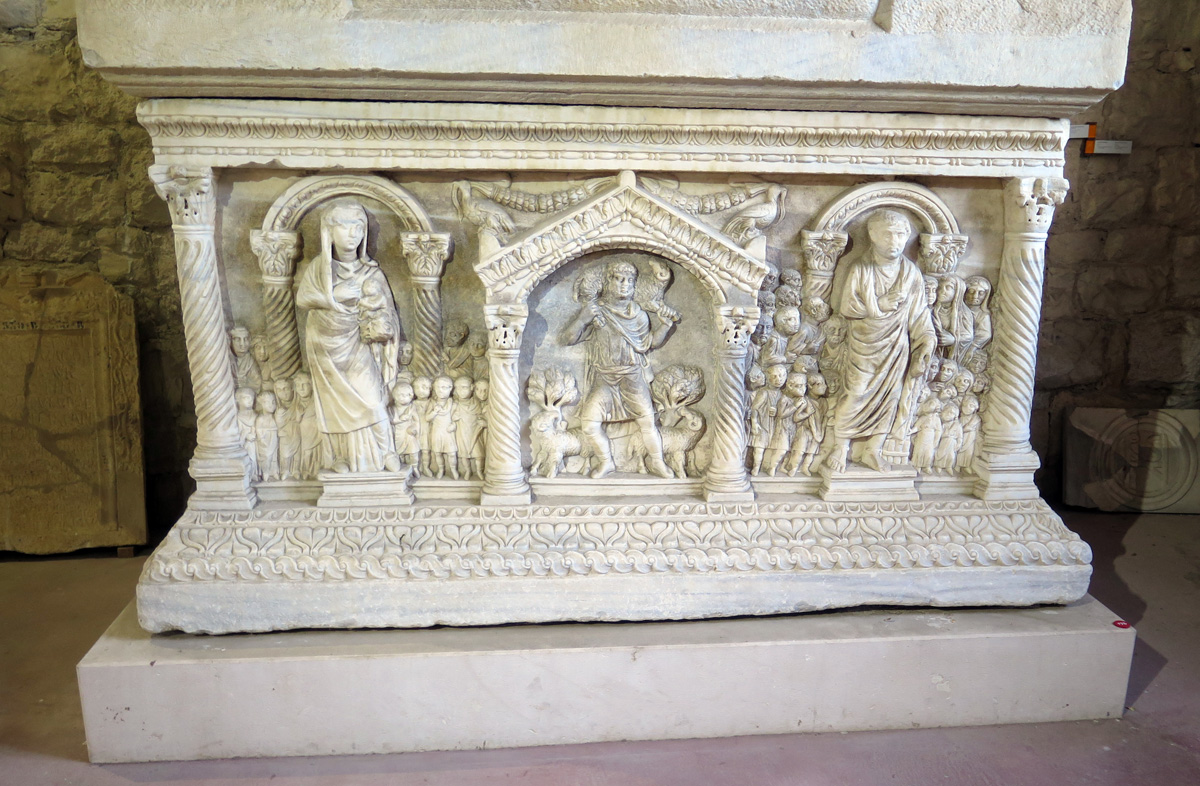 Split Archaeological Museum, Sarcophogus with Good Shepherd (4th c)