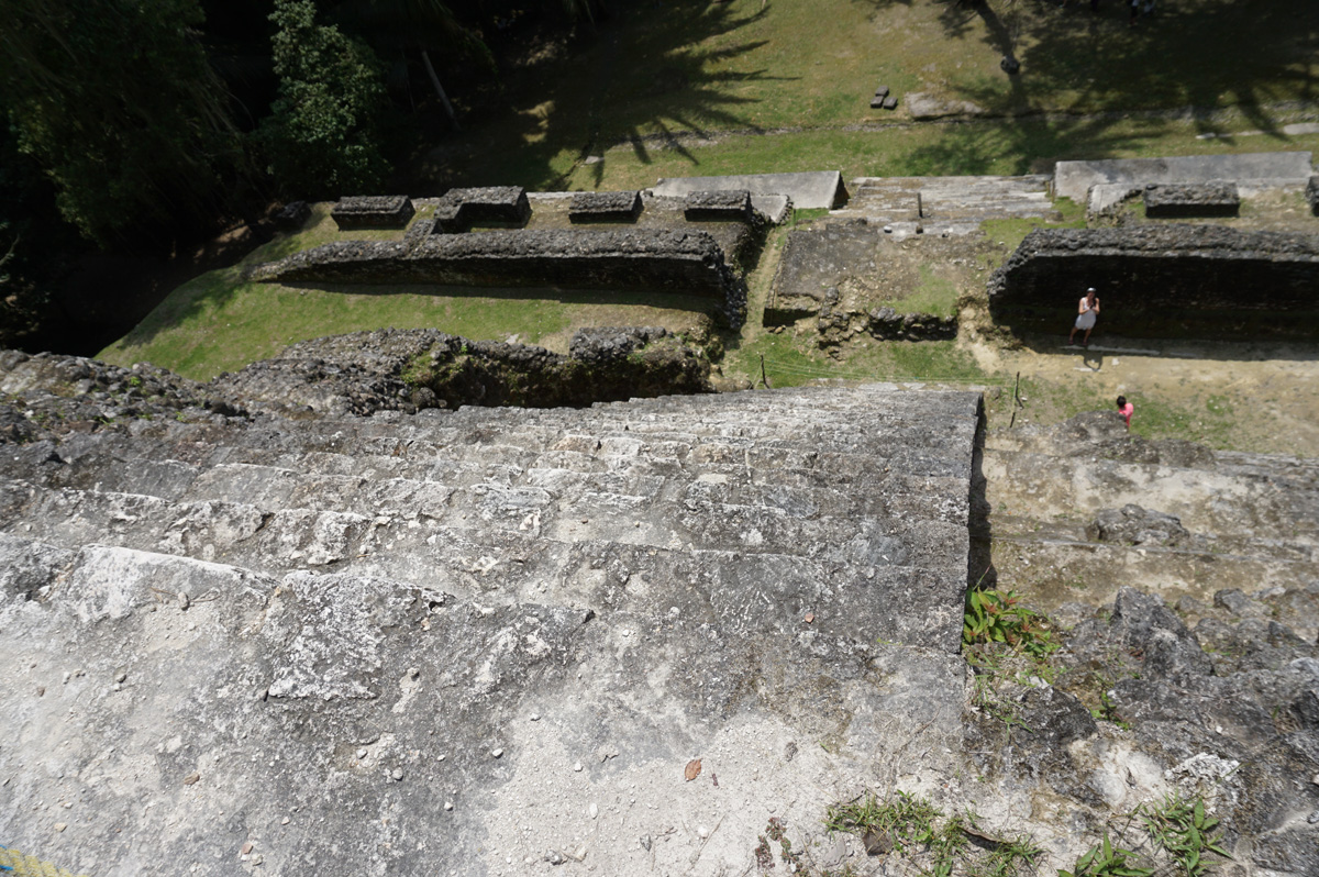 Lamanai, View down High Temple