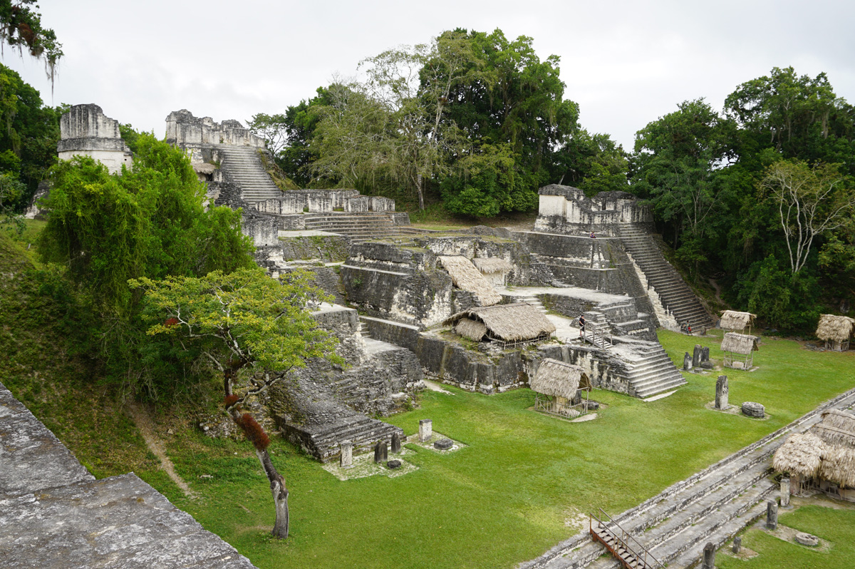 Tikal, Northern side of Gran Plaza, from temple II