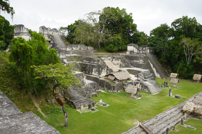 Northern side of Gran Plaza, from temple II, Tikal, Guatemala 2016