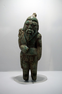 Old man carrying a jaguar Jade.  Pre-classic.  800-250BC, Archaeological & Ethnological Museum, Guatemala 2016