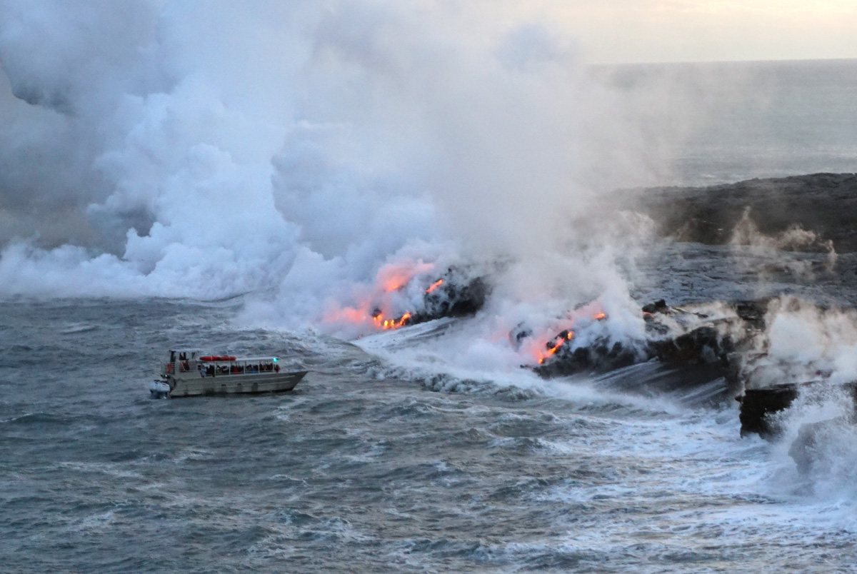 Lava Hike, Captain Shane sails bravely in