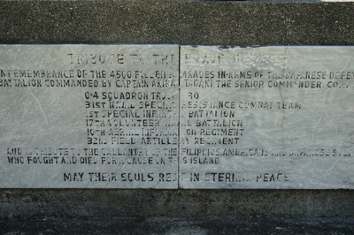 Partly defaced Japanese memorial, Corregidor, Philippines 2016