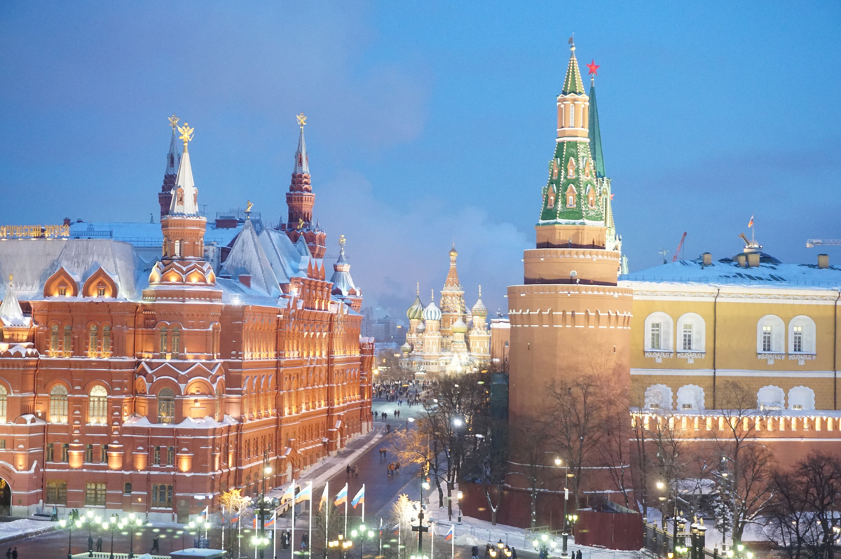 Red Square, View from the National In the early twilight