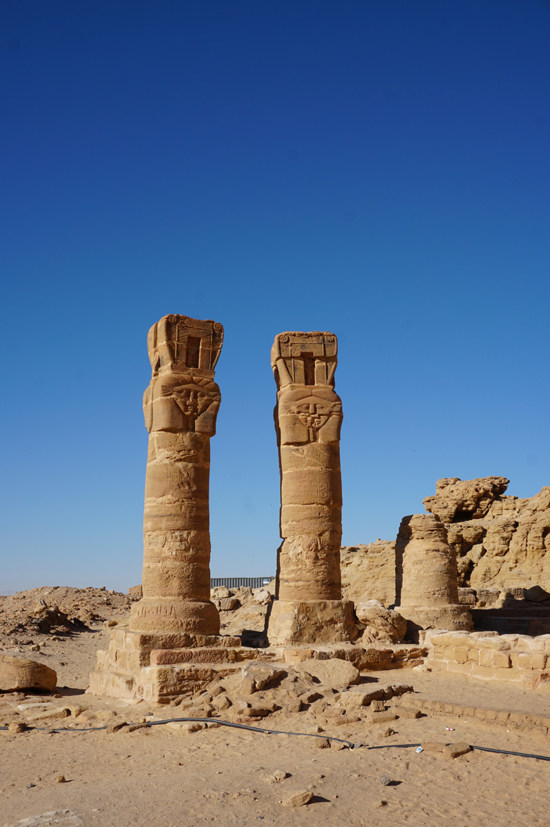 Jebel Barkal, Temple of Mut: Hathor capitals