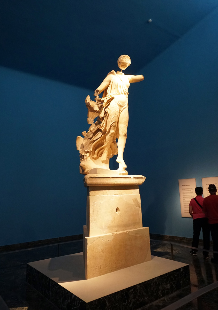 Olympia Archaeological Museum, Nike of Paeonis Formerly on triangular pillar