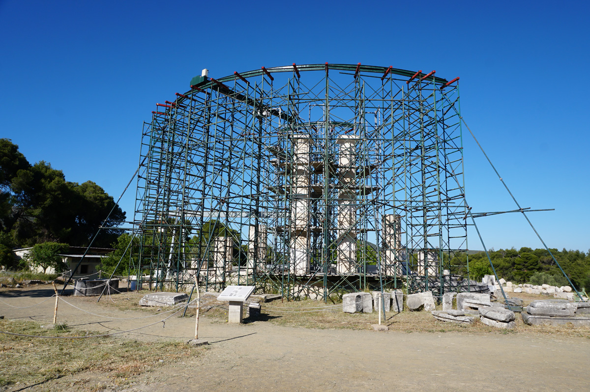 Epidaurus, Tholos, under restoration