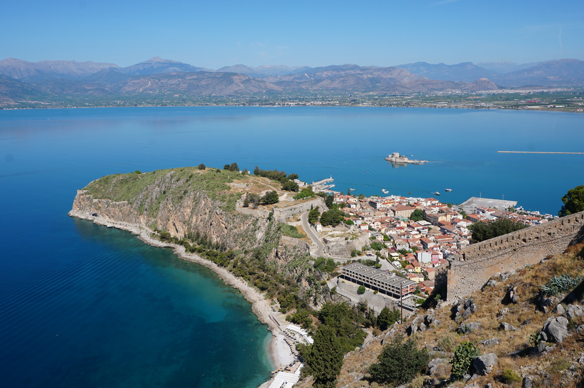 Palamidi Fortress, View from Palamidi to Nafplia