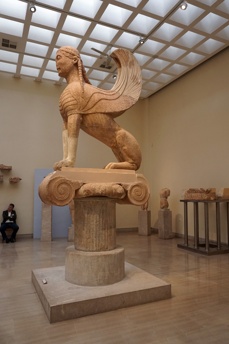 Delphi Archaeological Museum, Naxien Sphinx, 6th c BC