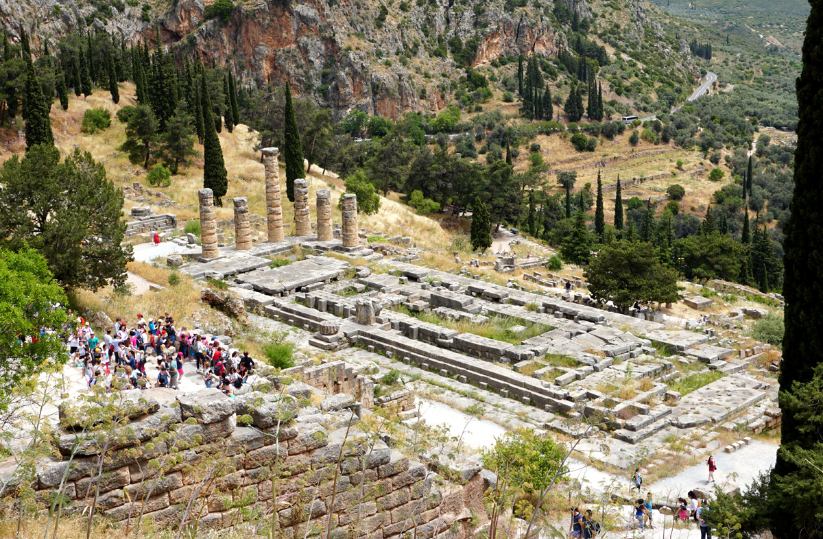 Delphi, View over Temple of Apollo