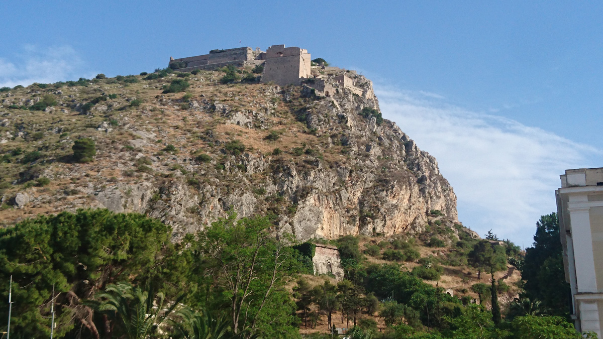Palamidi Fortress, View from Nafplia to Palamidi Fortress