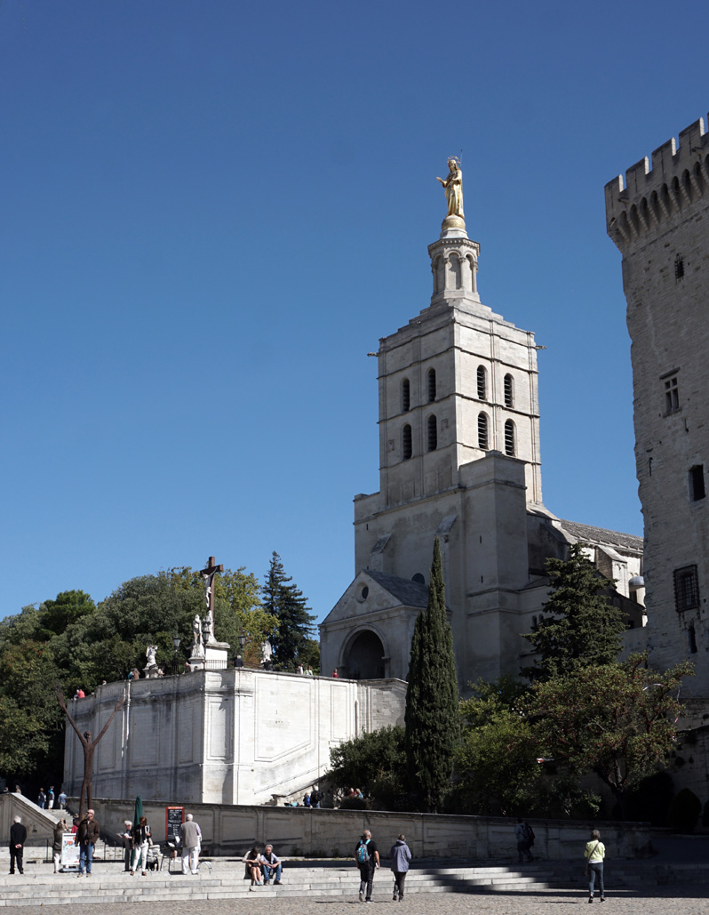 Around Avignon, Avignon Cathedral. 12th c core, much extended.  BVM is 19th c.