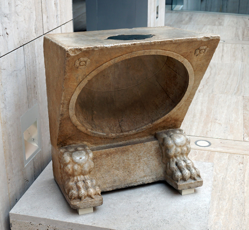 National Archaeological Museum, Inverted sundial, 1st c AD Light shining through hole indicates time below