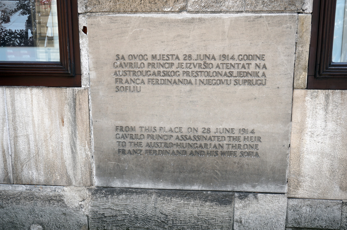 Bosnia: Sarajevo, Archduke Ferdinand assasination marker