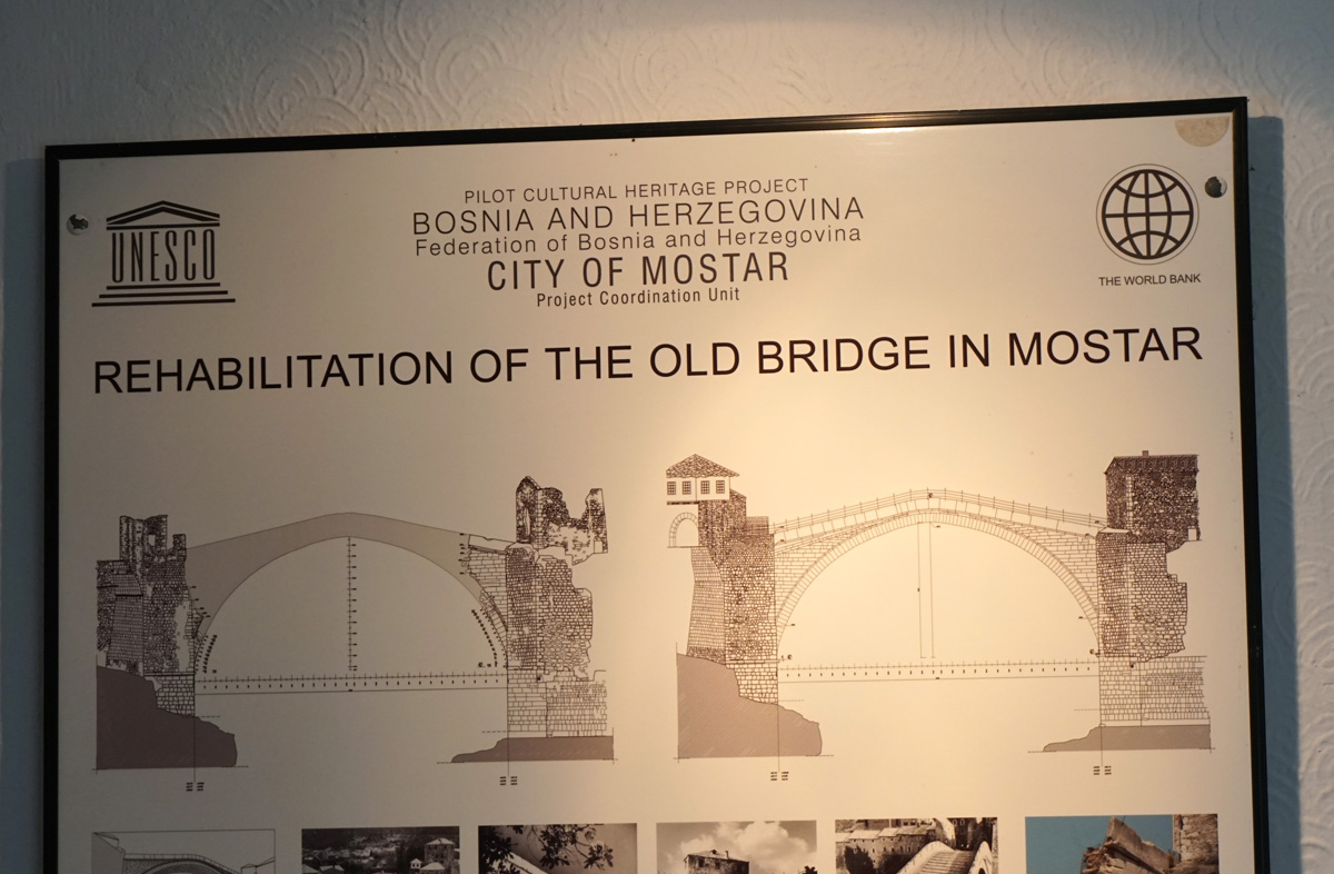 Mostar Bridge, Restoration: Before and after plans