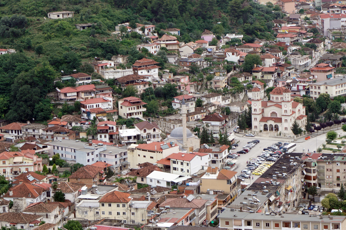 Albania: Berat, View down to Berat