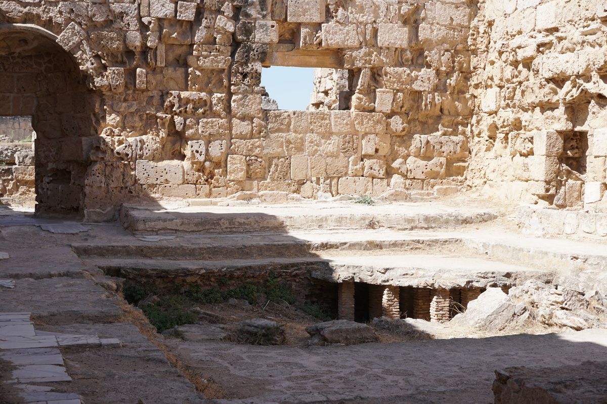 Ancient Salamis, View of underfloor heating