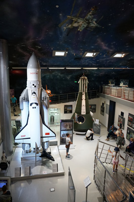 Museum Note Buran and Almaz return module mockups, Memorial Museum of Cosmonautics, Moscow 2018