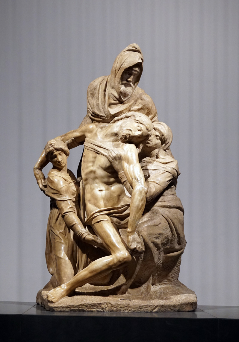 Opera del Duomo Museum, Michelangelo: Pieta (~1550) Elderly man is Michelangelo himself