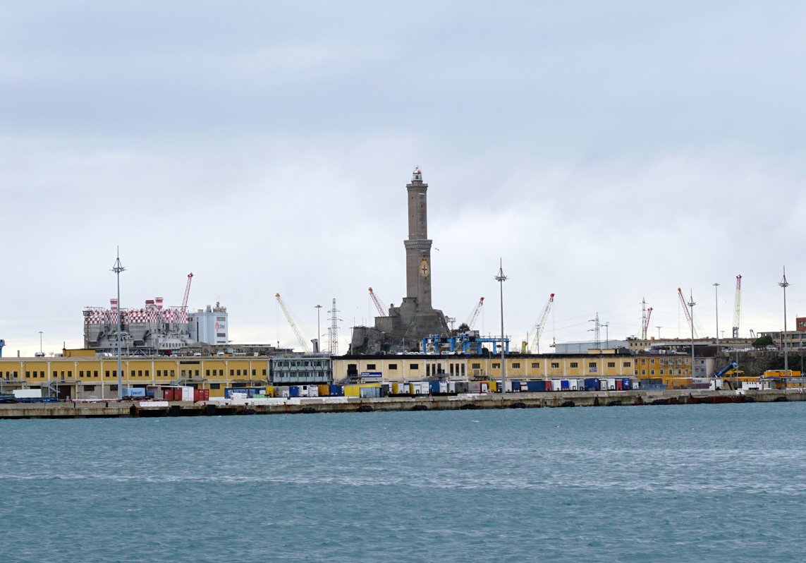 Around Genoa, View to old Light House (1543)