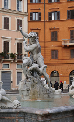 Fountain of Neptune, Piazza Navona, Italy++ January 2019