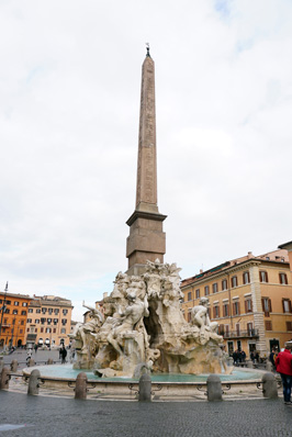 Bernini's Four Rivers Fountain, Piazza Navona, Italy++ January 2019