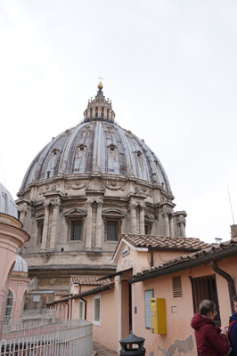Dome, from first level exterior, St Peter's, Italy++ January 2019
