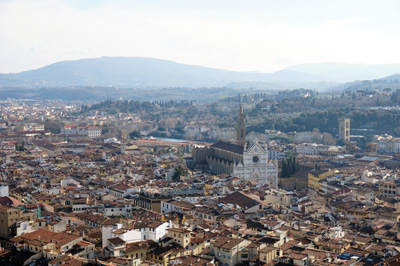Cupola: View to Santa Croce, Florence Duomo, Italy++ January 2019