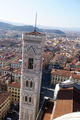 Cupola: View to Campanile, Florence Duomo, Italy++ January 2019
