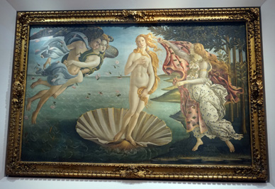 Botticelli: The Birth of Spring (1485) ("Venus on the Half, Uffizi Gallery, Italy++ January 2019