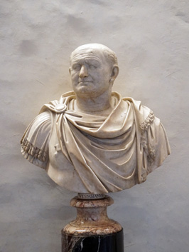 Bust with head of Vespasian (1st c AD), Uffizi Gallery, Italy++ January 2019