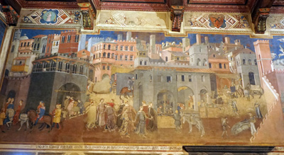 Palazzo Publico: Prosperous, well-governed city, Around Siena, Italy++ January 2019