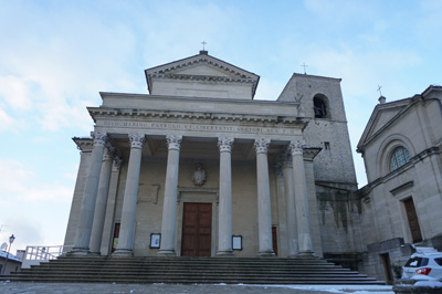 San Marino church, San Marino: Public Palace, Italy++ January 2019