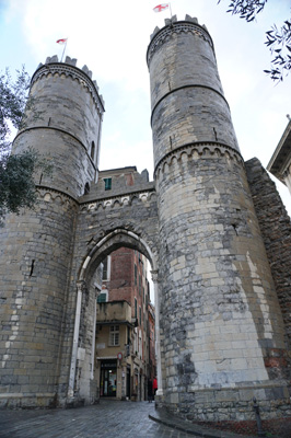 Porta Soprana, city gate, Around Genoa, Italy++ January 2019