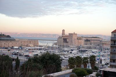 View to Old Harbor and Fort St Jean, Around Marseilles, Italy++ January 2019