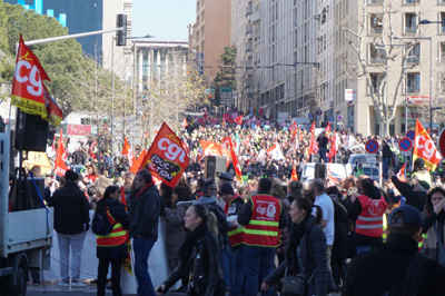 CGT Union March, Around Marseilles, Italy++ January 2019