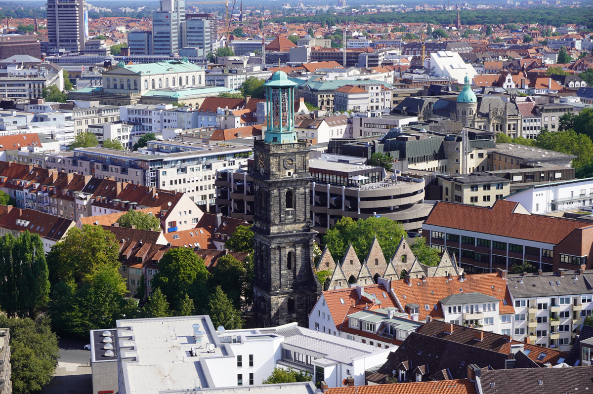 New City Hall, View to ruined church