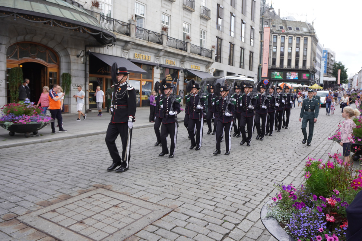 Around Oslo, Guards marching to Palace