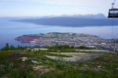 Cable-Car view of Narvik Including the old ore terminal, Norway 2019