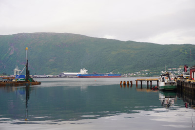 View to new ore terminal, Narvik, Norway 2019