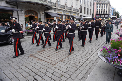 Band marching to Palace, Oslo, Norway 2019
