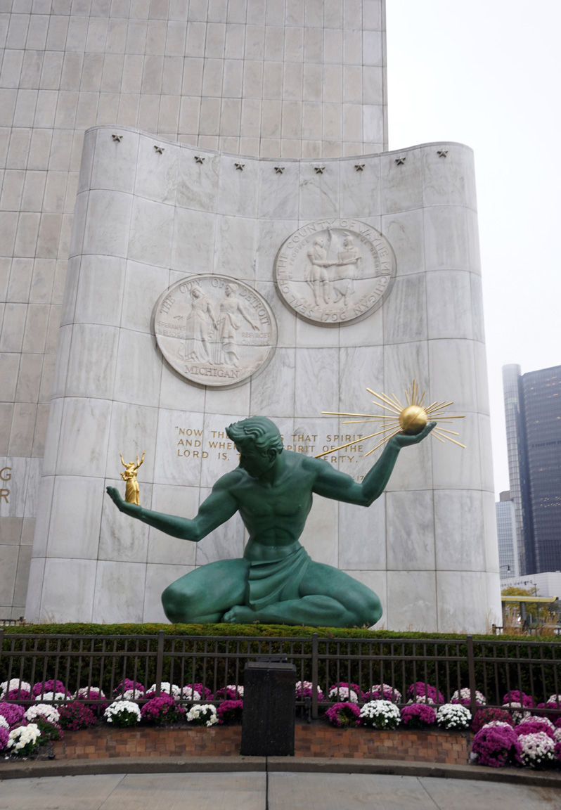 Downtown Detroit, "Spirit of Detroit" at City Hall