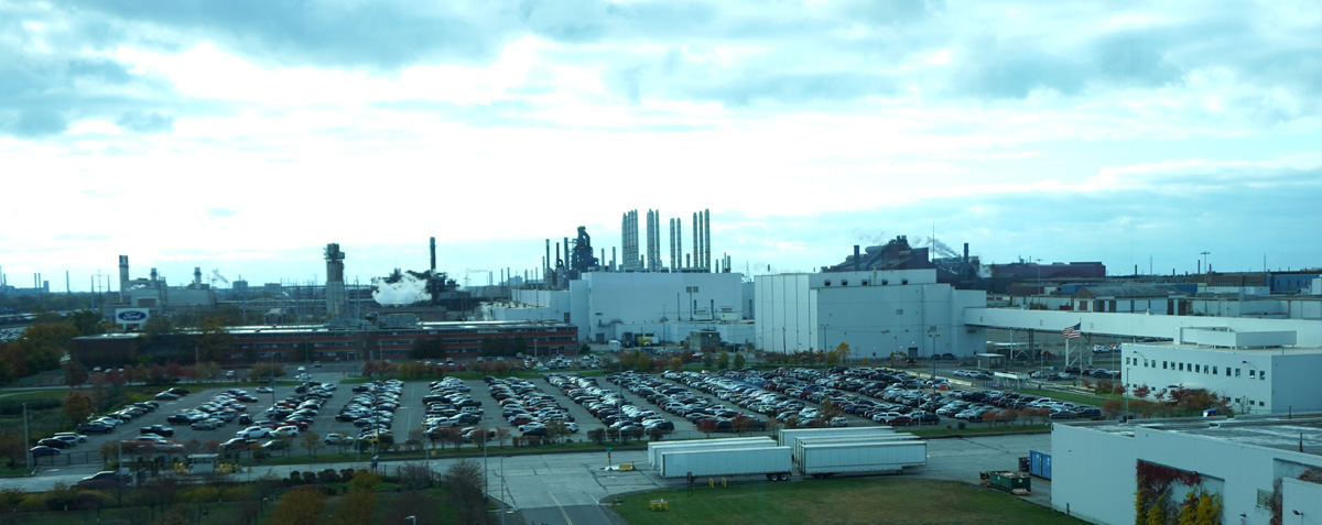 Ford Rouge Factory tour, View to older Ford Rouge buildings