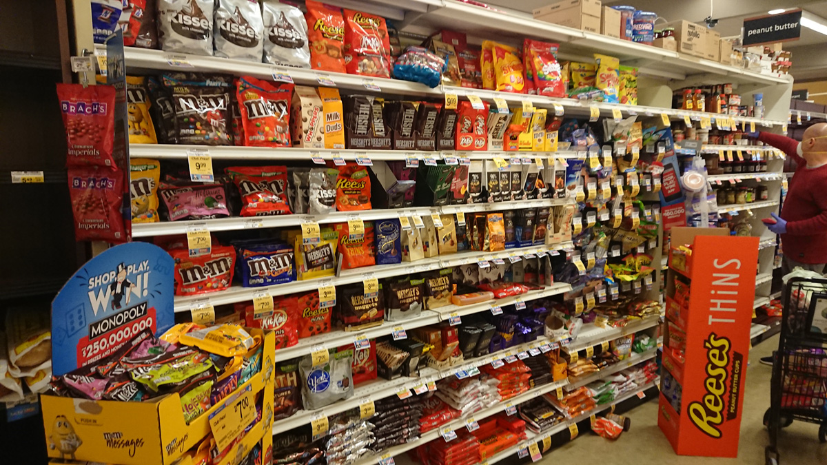 Pandemic, But the candy section is untouched!!