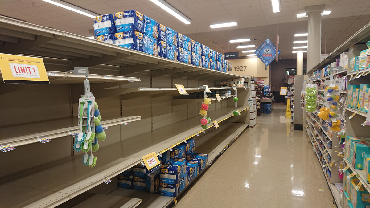 Pandemic March-November, Safeway April 1st: Still low on toilet paper and paper towels