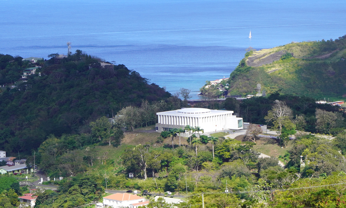 Fort Frederick, Grenada Parliament, from Fort Frederick
