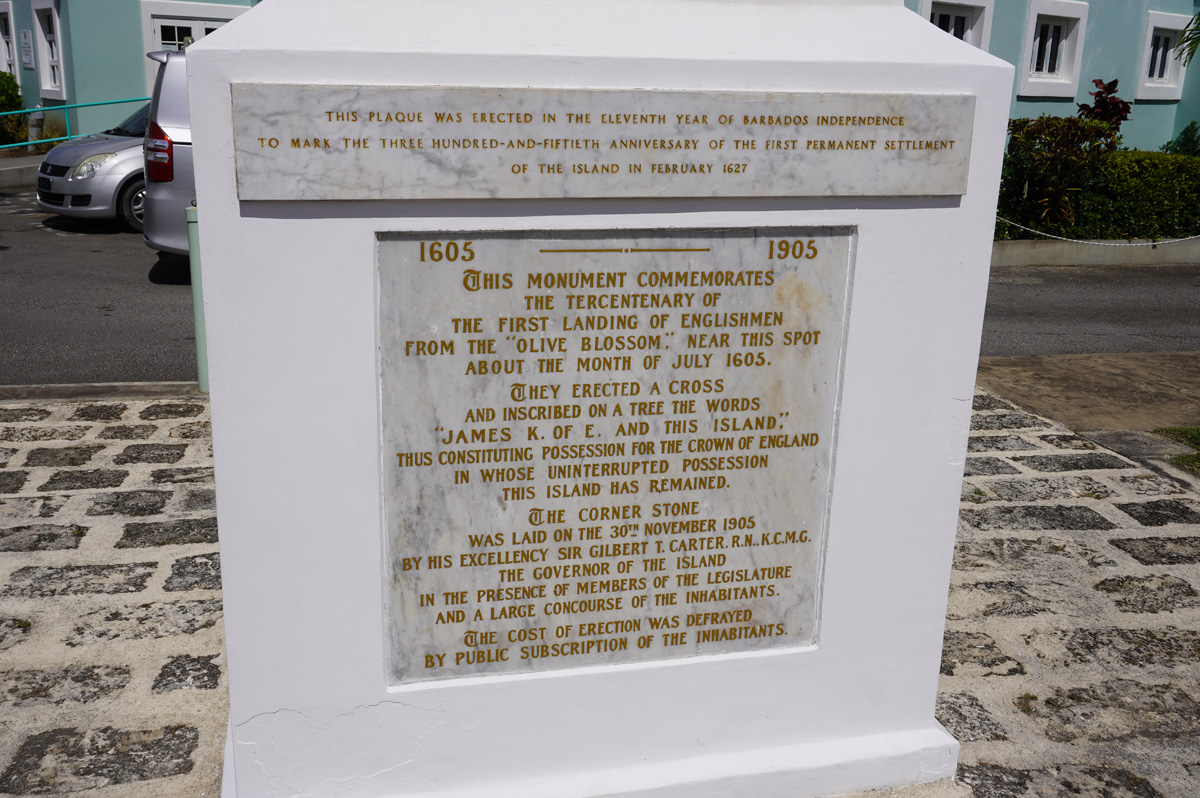Around Barbados, First Landing (1605) Monument