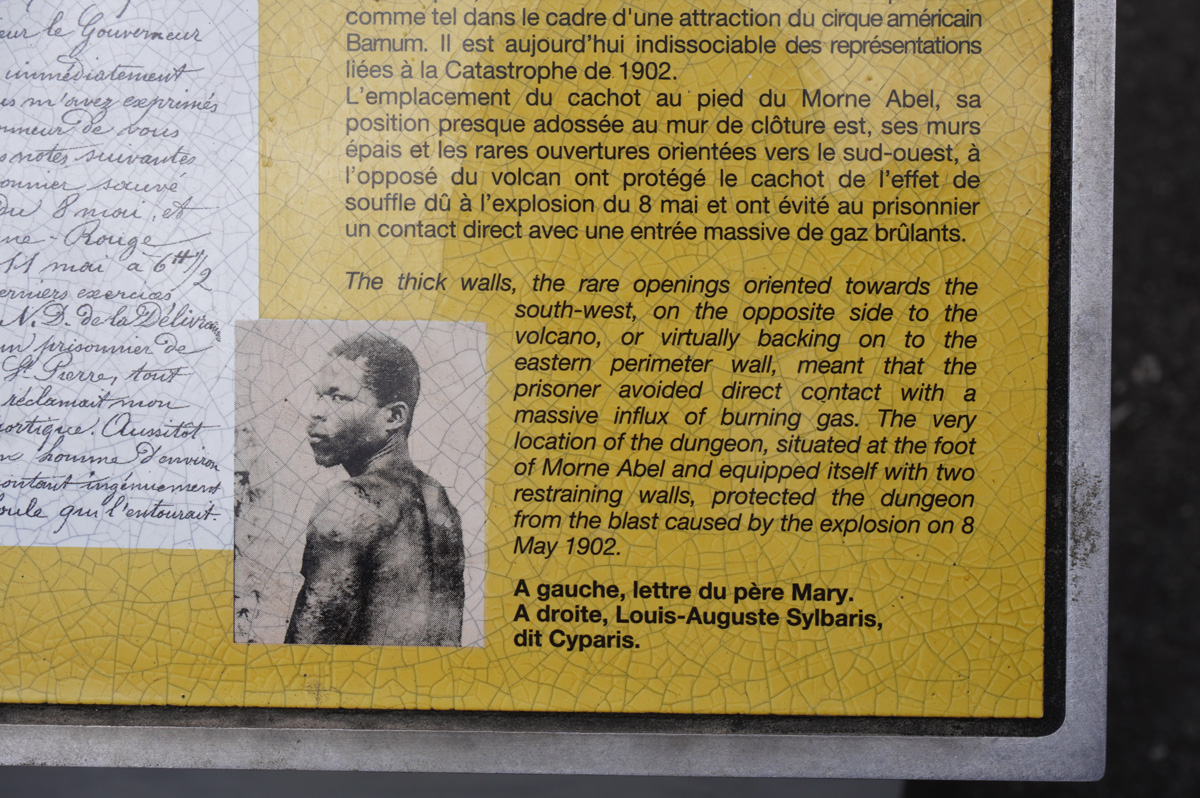 Martinique: St Pierre, One of the few survivors, who had been in a stone prison cell.