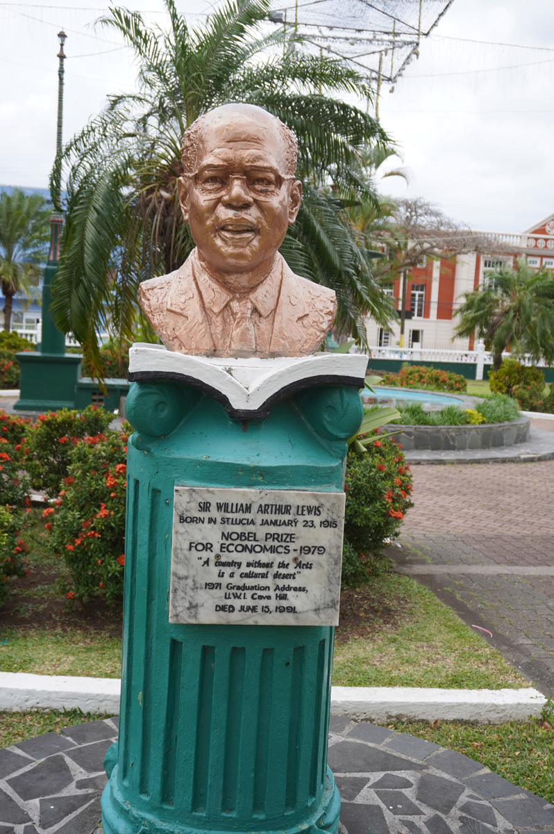 St Lucia: Around Castries, Nobelist Sir William Arthur Lewis